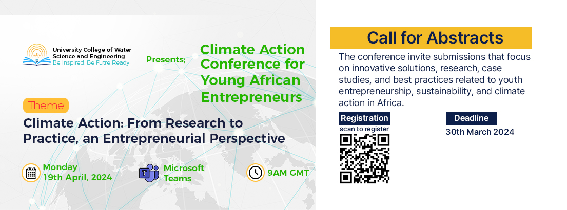 Call for Abstracts graphic for a climate-action conference